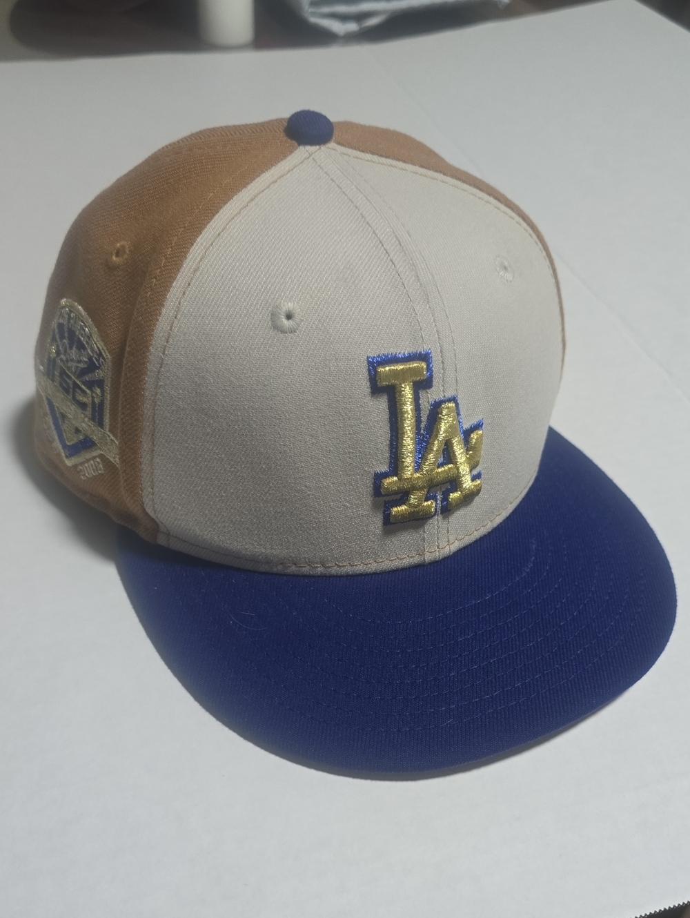 New Era 59FIFTY LA Dodgers Cooperstown Collection Hat 7 1/8 Grey Bottom Two-Tone